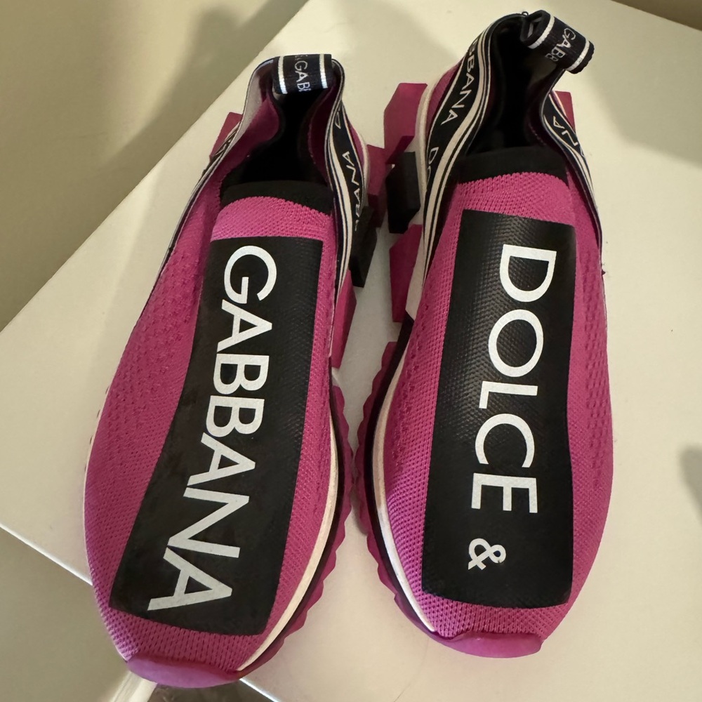 Dolce & Gabbana Women's Fuchsia Slip-On Sneakers